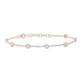 0.88ct 14k Rose Gold Diamond Bracelet